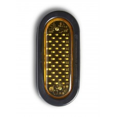 Warning Light, Flush Mount Amber, 6" Oval 45 LED 